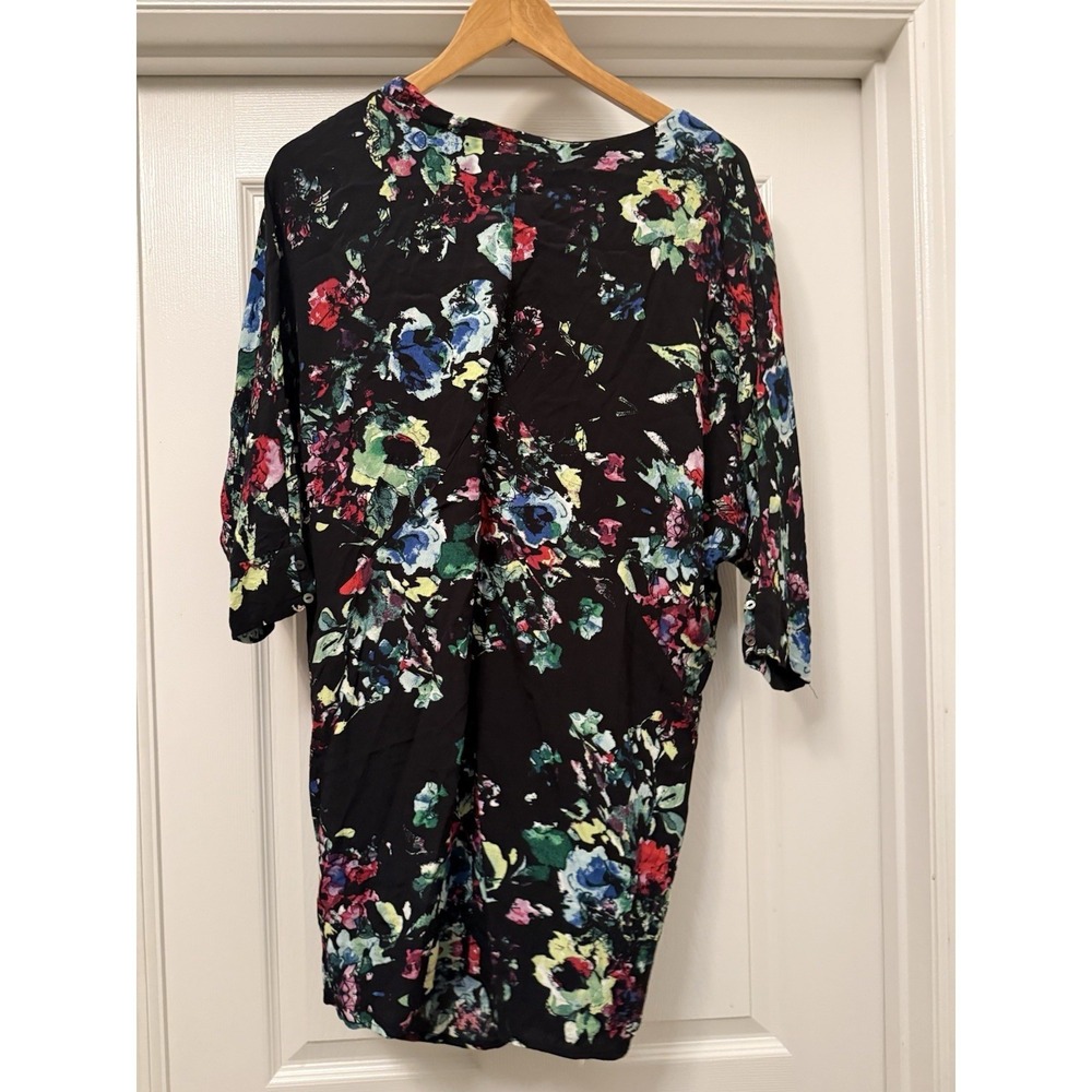 Maeve Dress Womens Medium Black Floral Sleeve Anthropologie - Picture 4 of 6